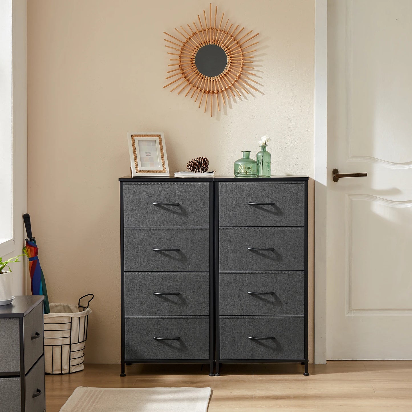 Dresser With 4 Fabric Drawers