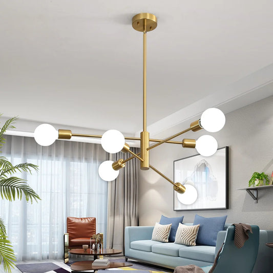 Retro Industrial Chandelier Wrought Iron LED Ceiling Lamp