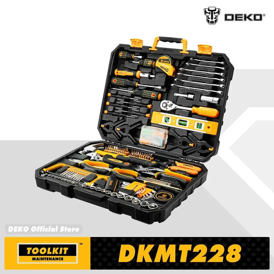 228Pcs Socket Wrench Auto Repair Tool with Plastic Toolbox Storage Case
