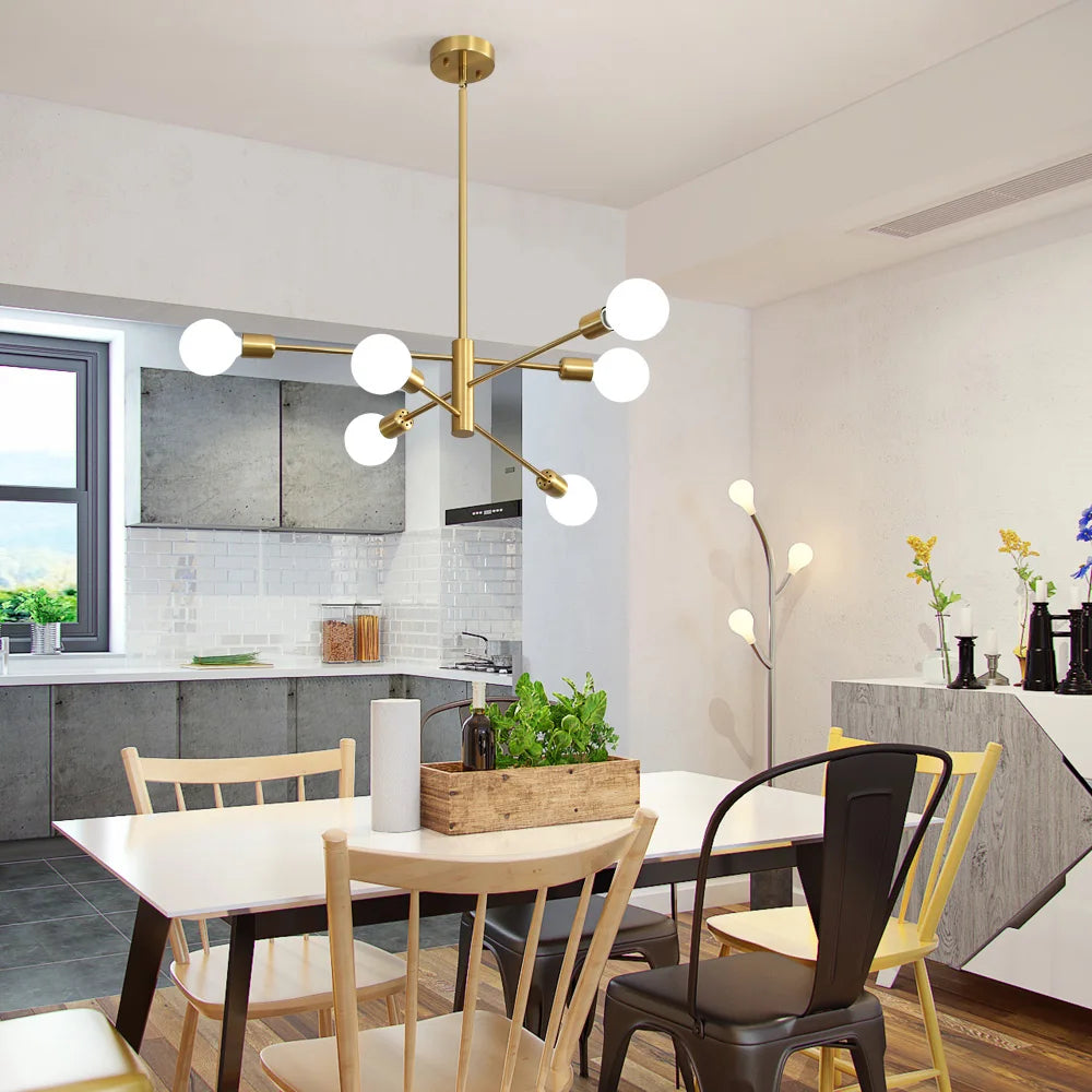 Retro Industrial Chandelier Wrought Iron LED Ceiling Lamp