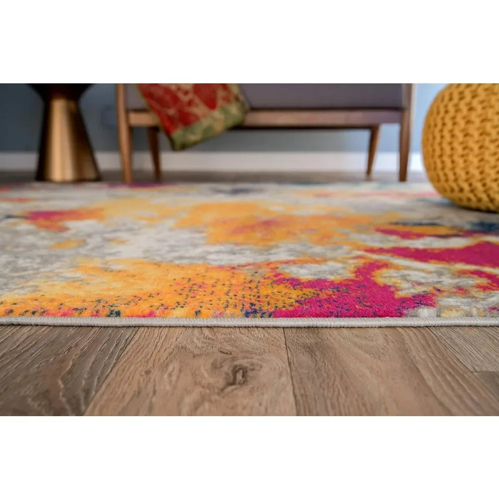 Washable Abstract Area Rug