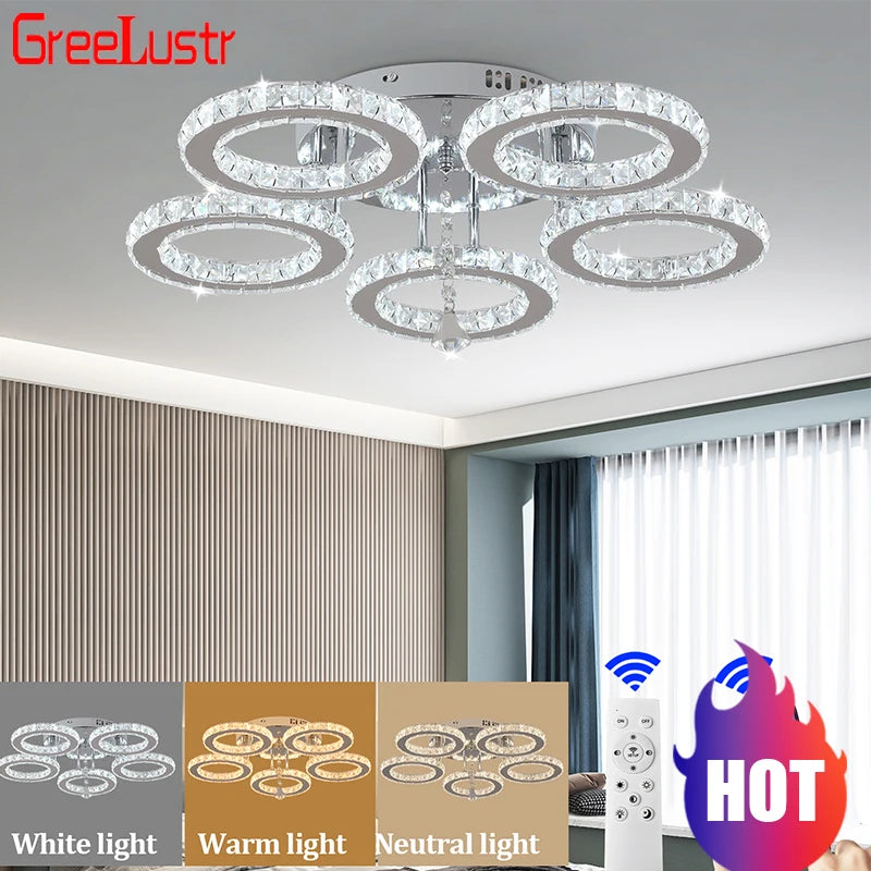 Modern Crystal Led Ceiling Chandelier Light