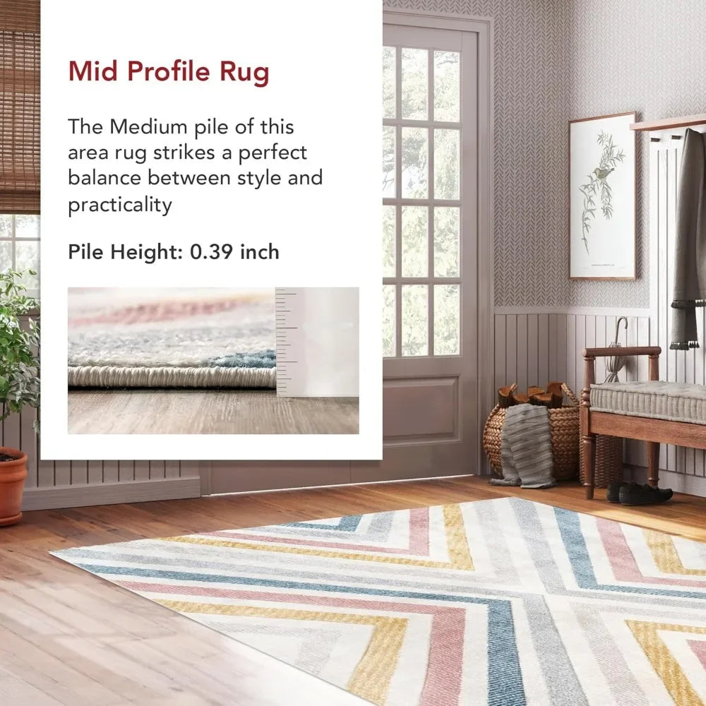 Contemporary Chevron Area Rug, 7x9