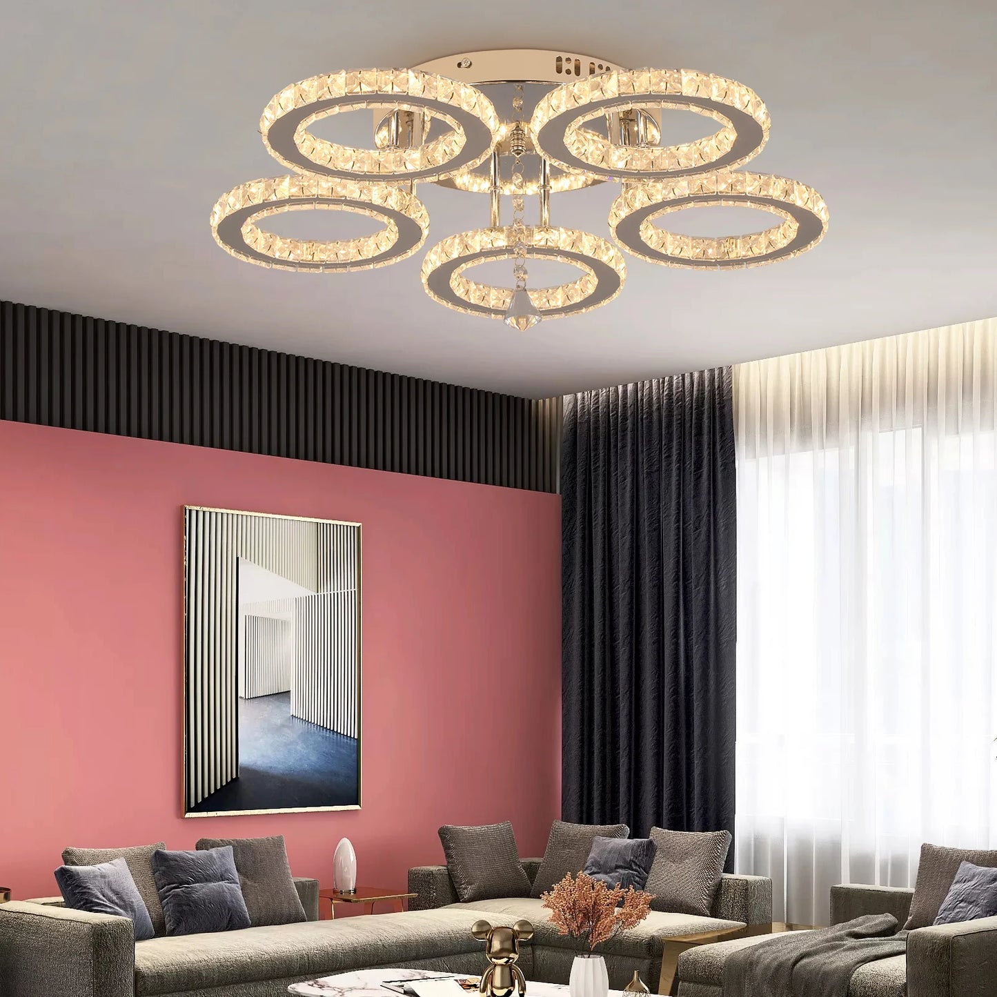 Modern Crystal Led Ceiling Chandelier Light