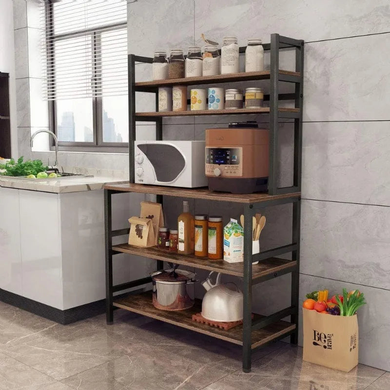 5-Tier Kitchen Bakers Rack with Hutch