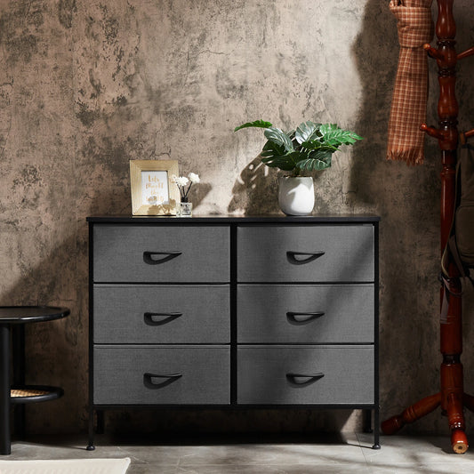 6 Fabric Drawers Nightstand