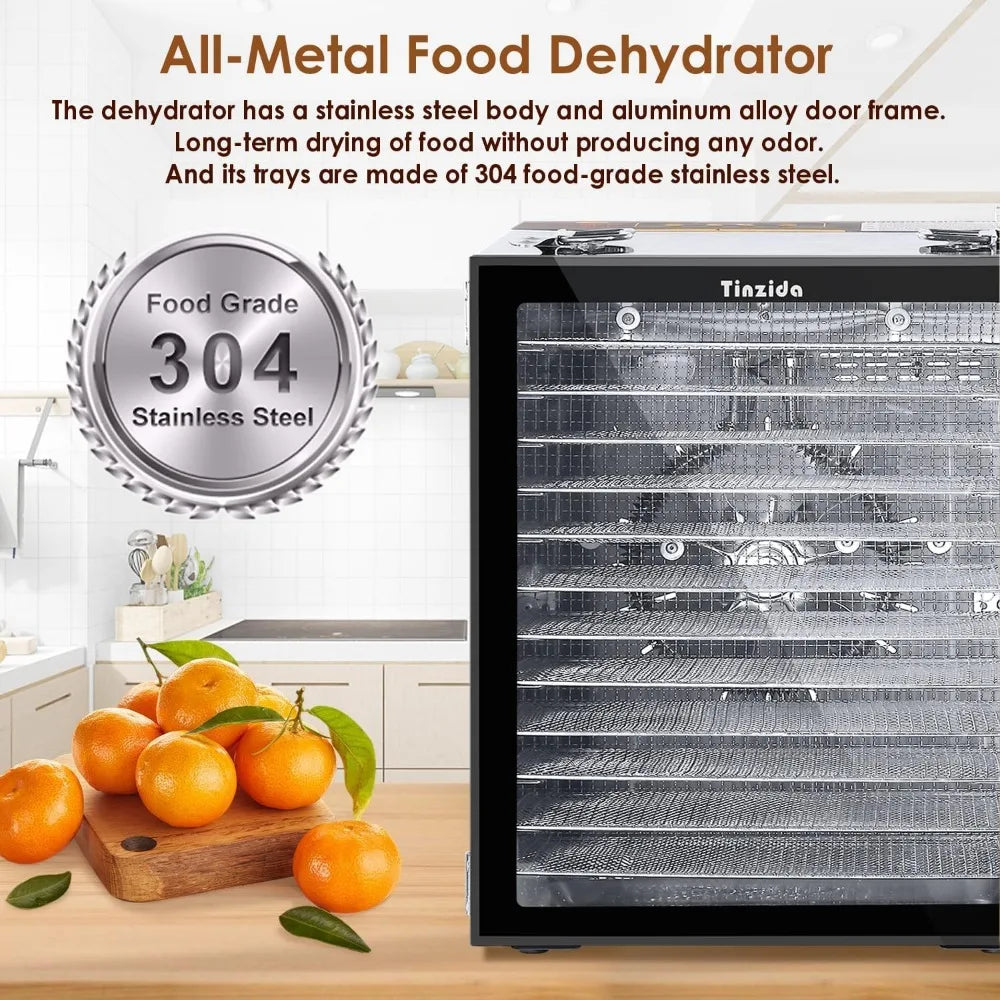 Food Dehydrator Machine, 12 Stainless Steel Trays