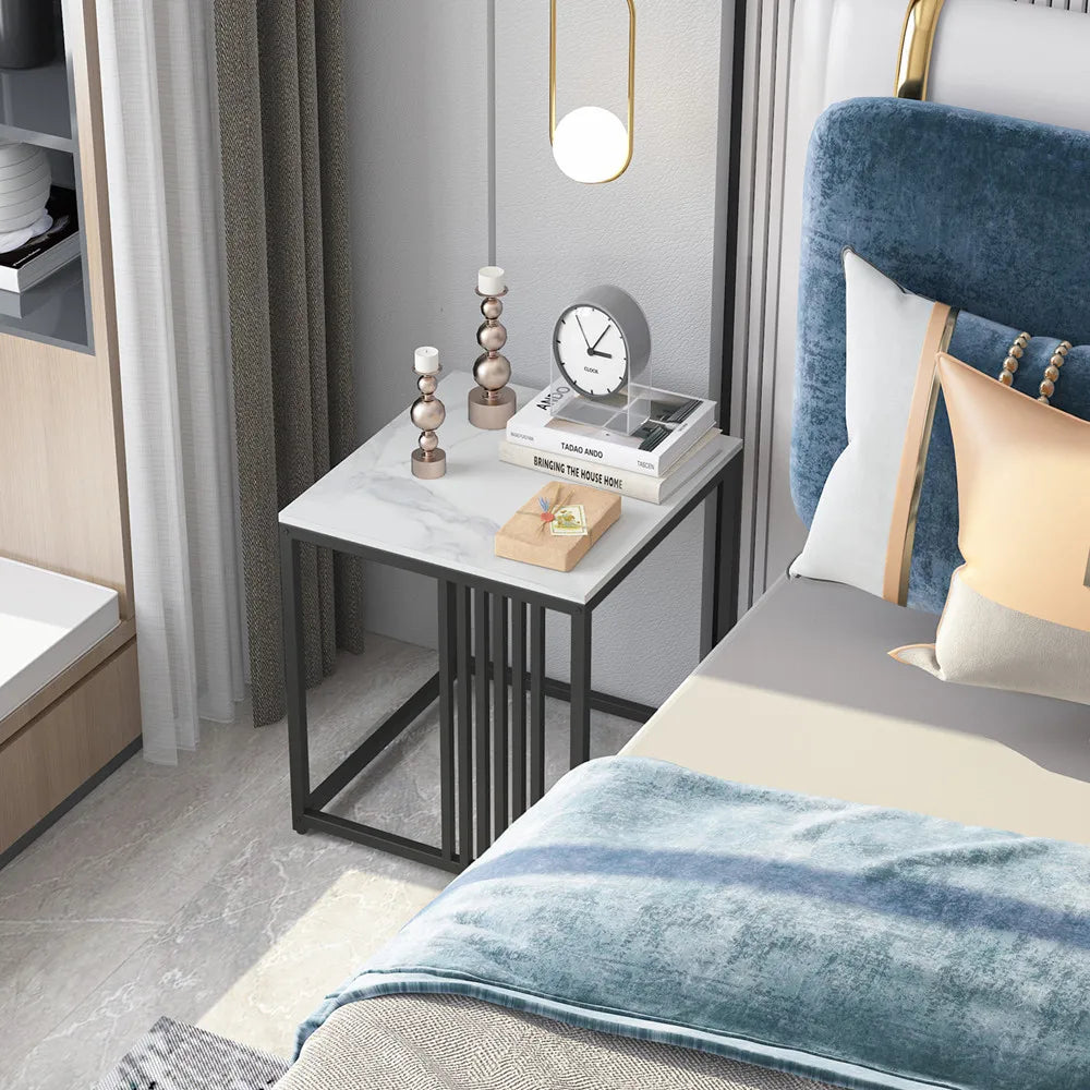 White Square Marble Table