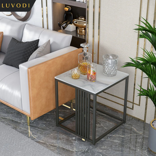 White Square Marble Table