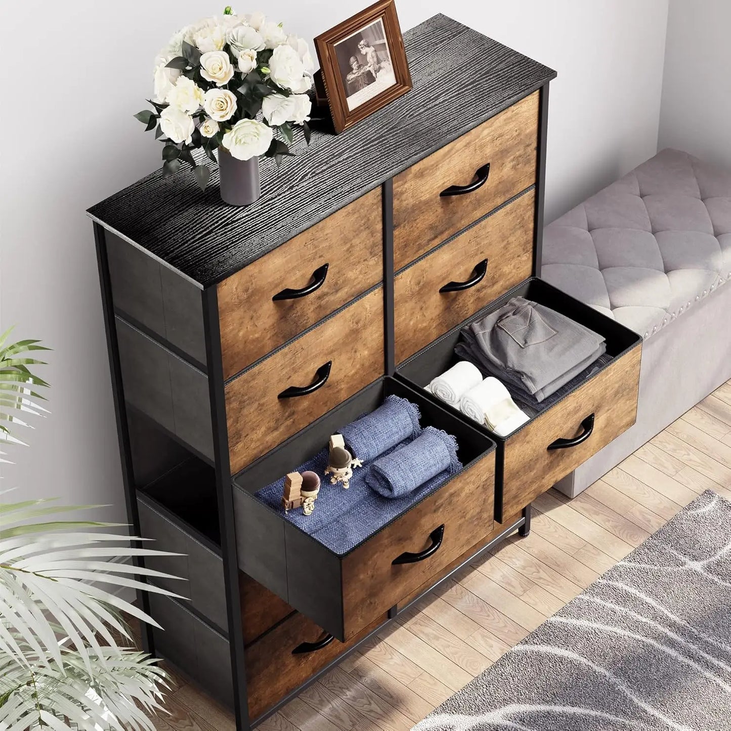 10 Drawer Fabric Dresser