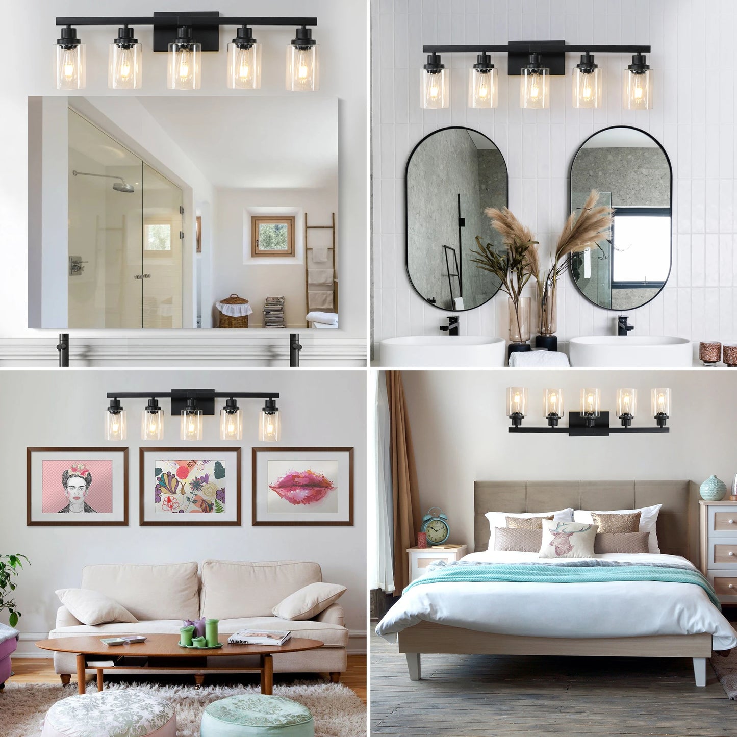 5-Lights Farmhouse Vanity Lights Fixture