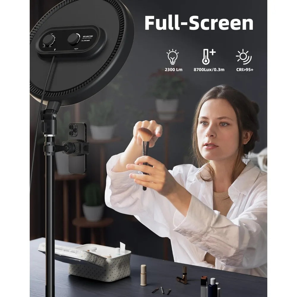 Ring Light with Stand and Phone Holder Kit