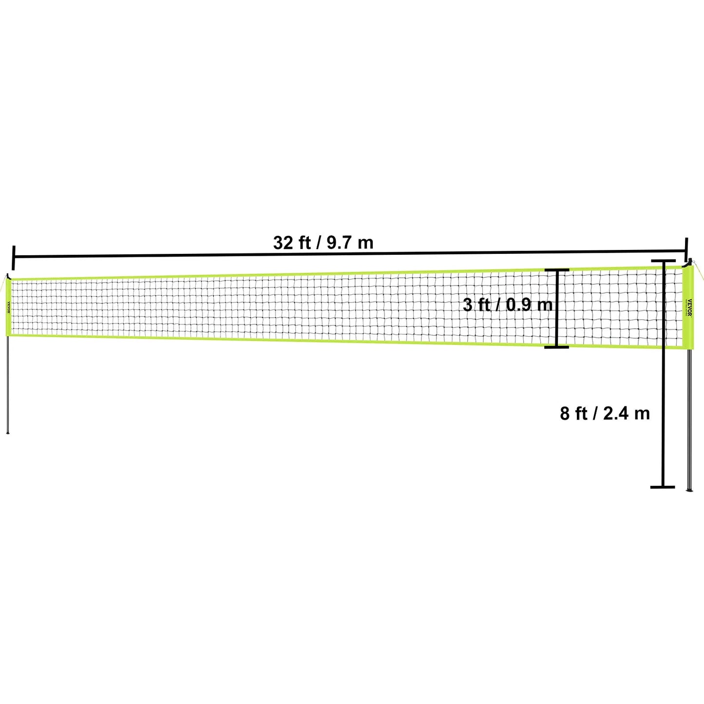 Outdoor Volleyball Net System Adjustable Height