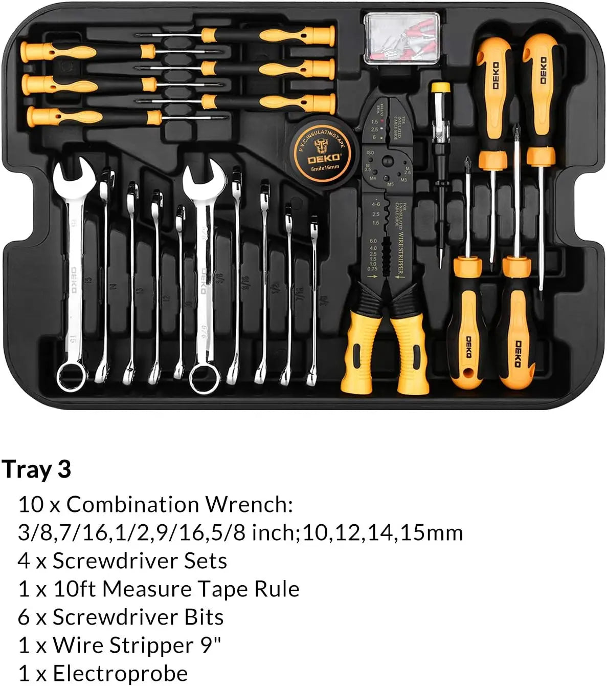 258 Piece Tool Kit with Rolling Tool Box