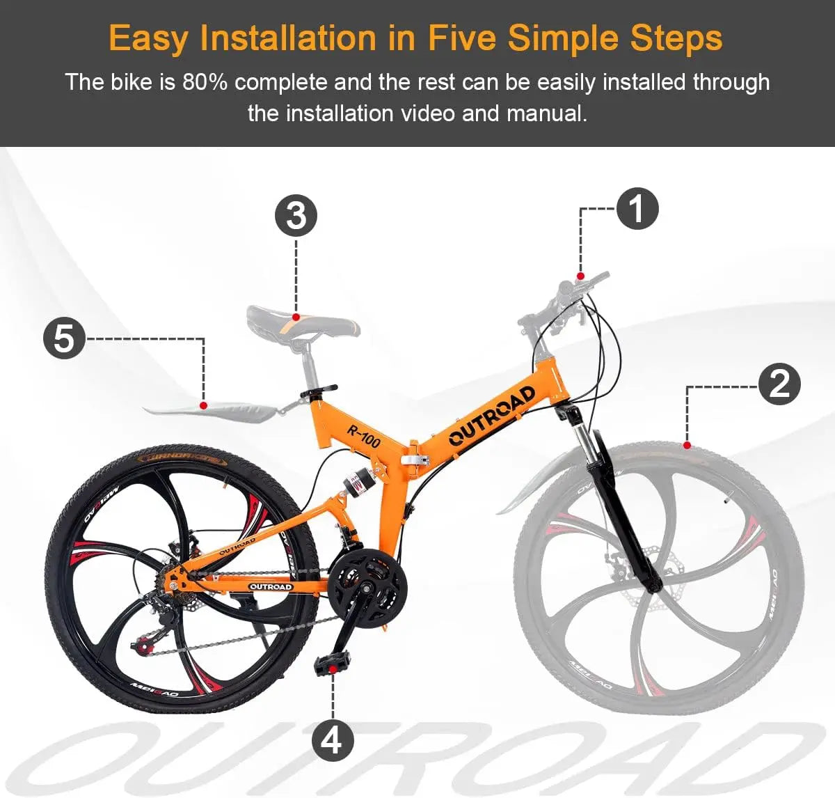 26 Inch Folding Mountain Bike