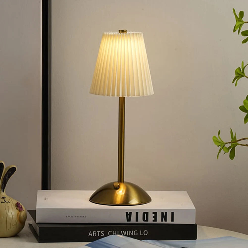 Pleated Shade Nightstand Lamp