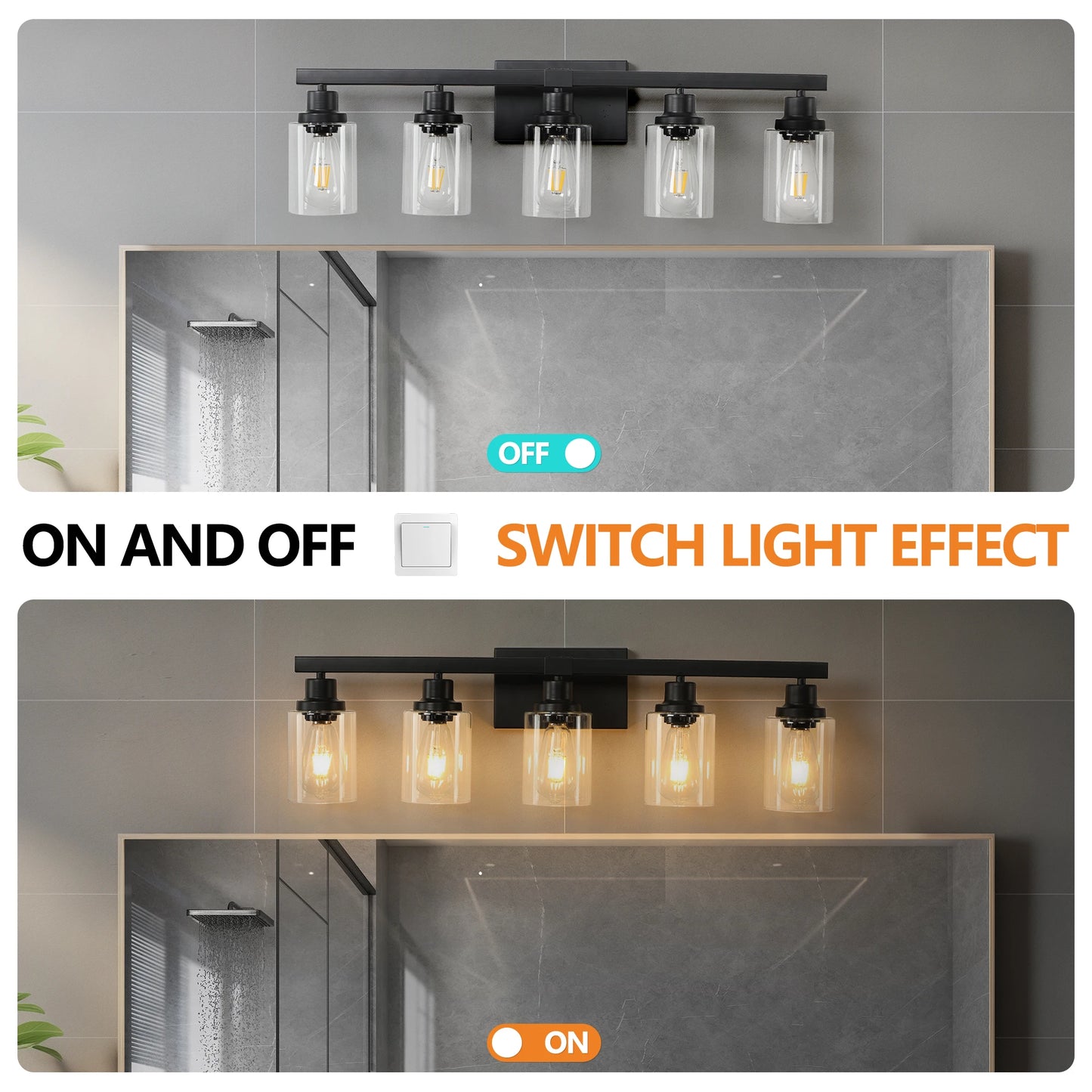 5-Lights Farmhouse Vanity Lights Fixture