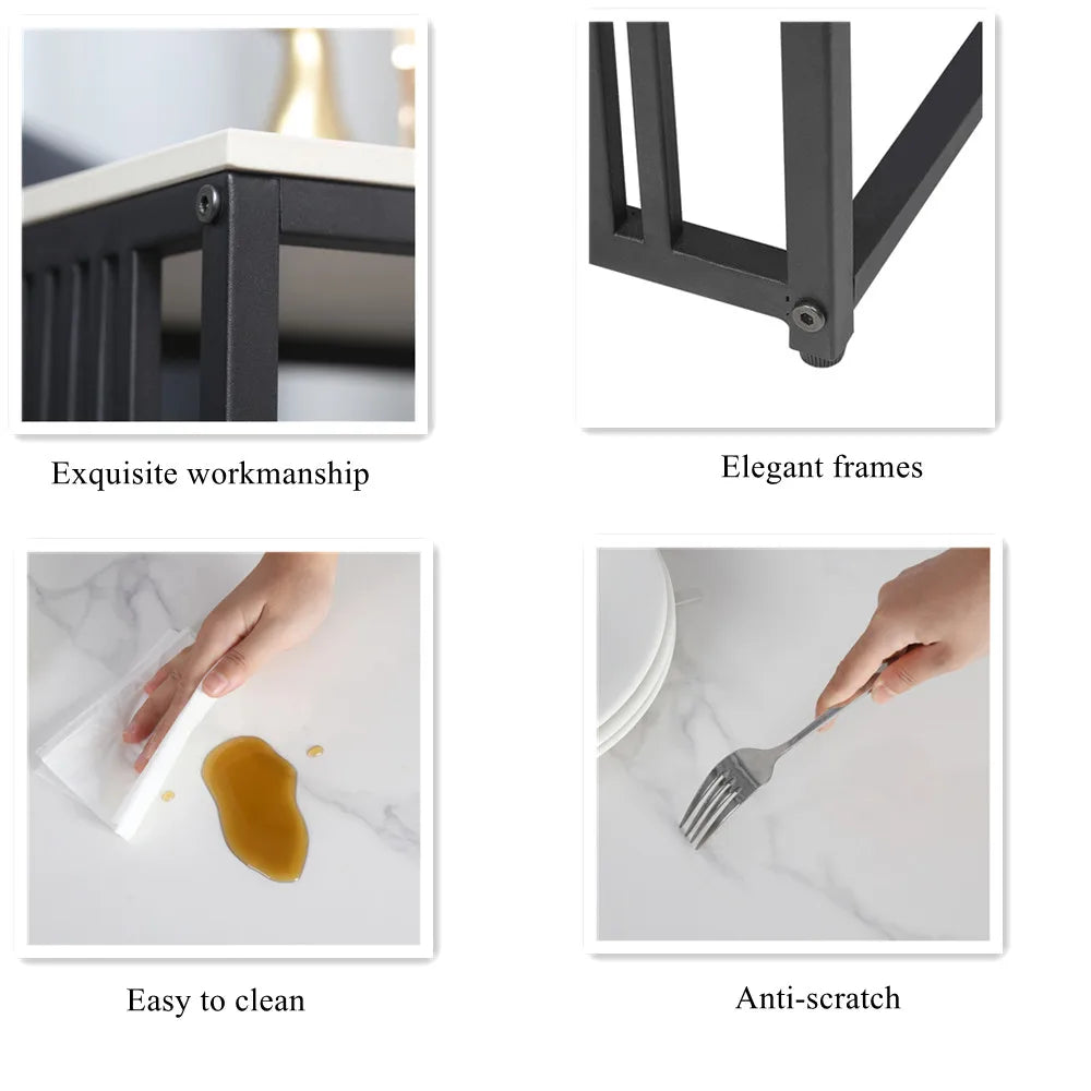 White Square Marble Table