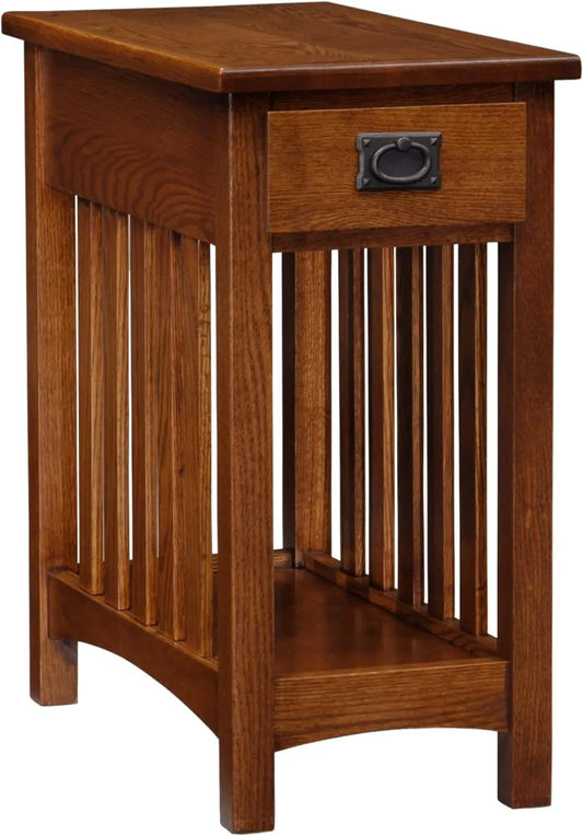 End Drawer, Made with Solid Wood, Narrow Side Table