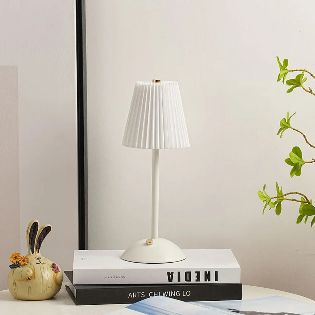 Pleated Shade Nightstand Lamp