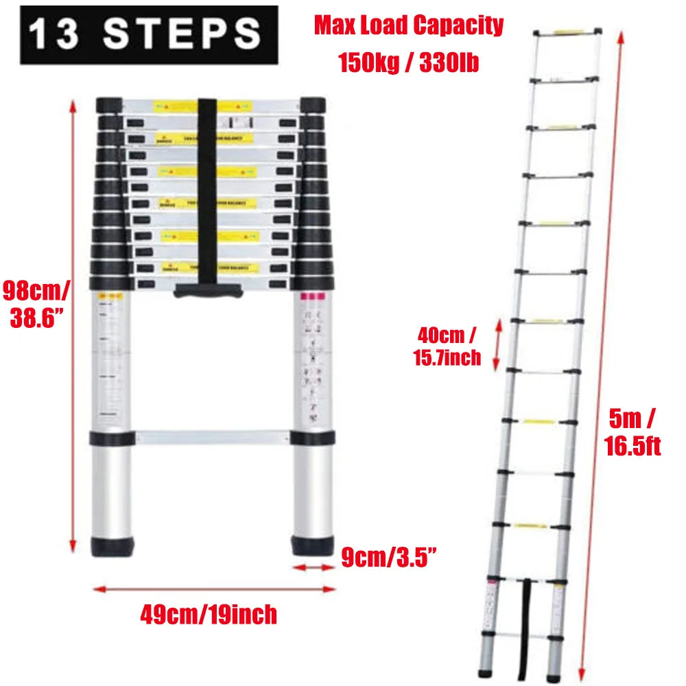 Aluminum Extension Straight Ladder 16.4FT