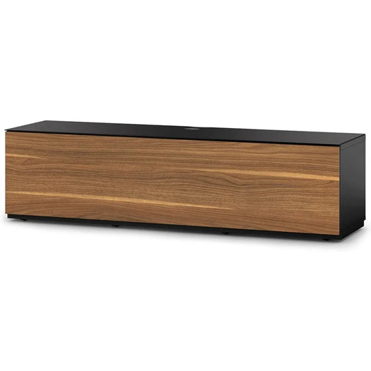 Luxury Wood & Glass TV Console with 6 Shelves